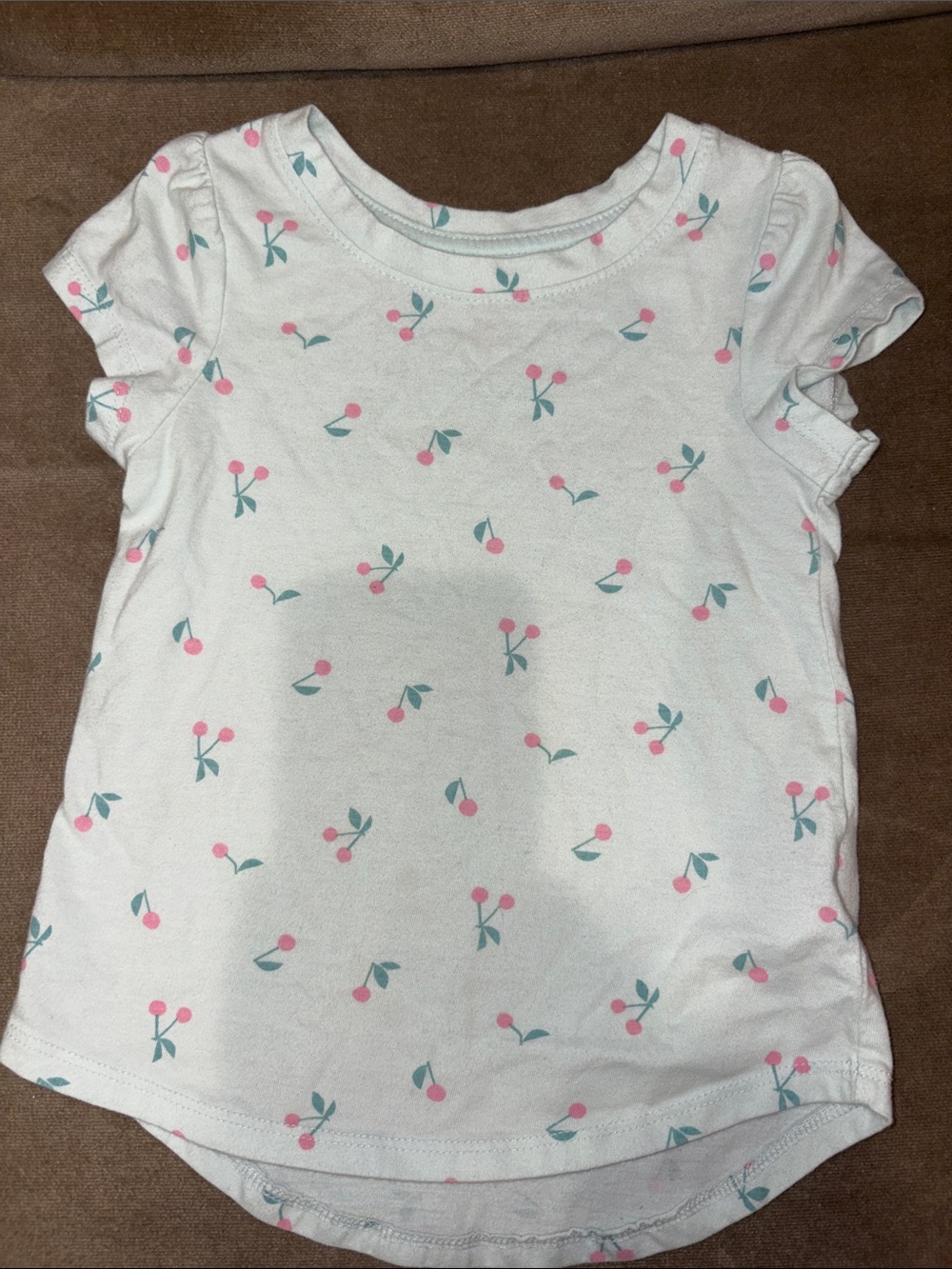Girls' Teal Cherry Print Short-Sleeve Tee